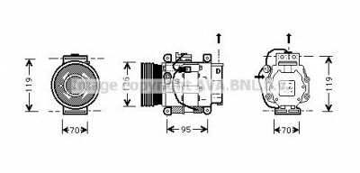 AVA QUALITY COOLING ftk036 -  Компрессор, кондиционер